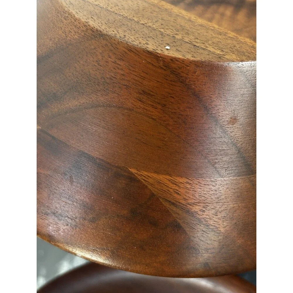 Vintage Wood Salad Bowl Set Of 8 Serving  6.5 “ Acacia Wood Mid Century